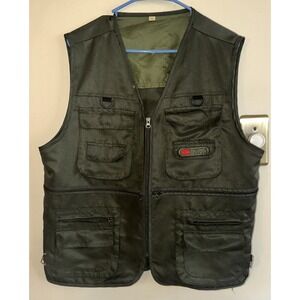 YALINU Expedition Apparel Utility Hunting Fishing Green Zip Vest 3XL Pockets